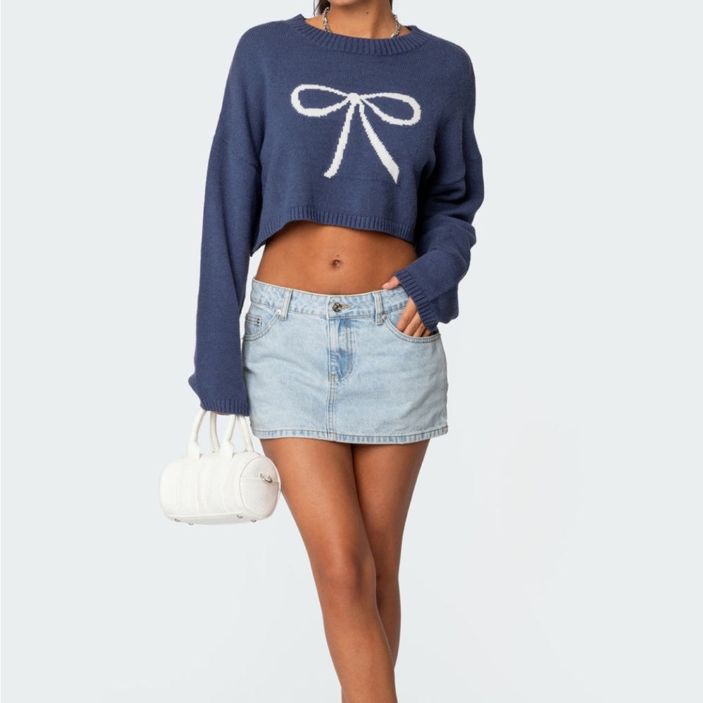 edikted denim mini skirt